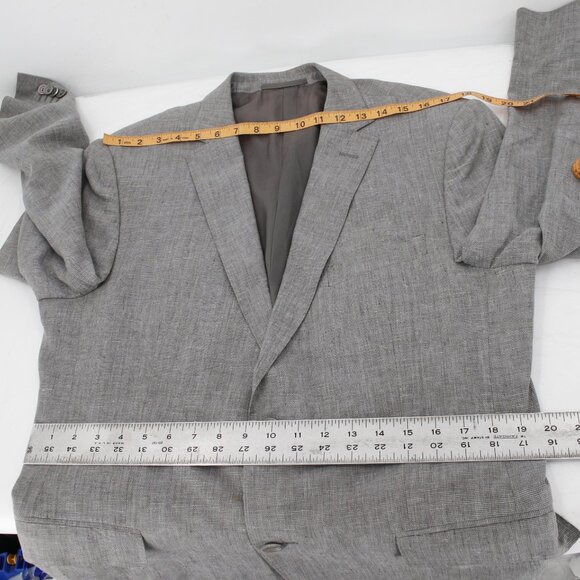 Z zegna sport coat men's 42R two button gray linen cotton wool unstructured - Picture 13 of 16